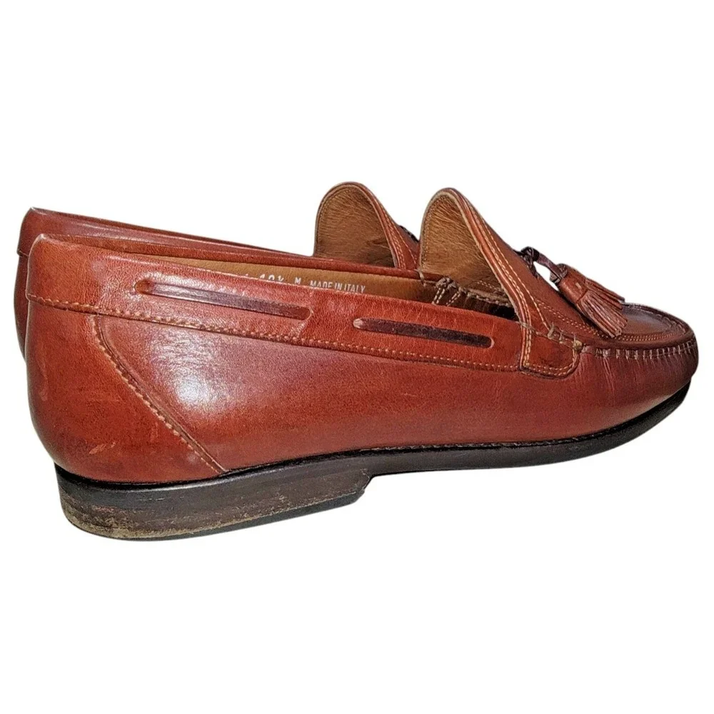 Johnston & Murphy Handcrafted Tassel Loafers Men's Shoes Leather 10.5 M Italy‎
